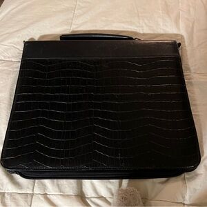 Buxton High End Style Black Crocodile-Embossed Briefcase/Portfolio